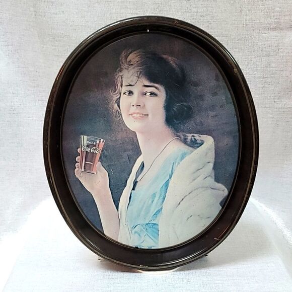 Vintage 1973 Coca Cola Oval Tin Serving Tray - Picture 1 of 14